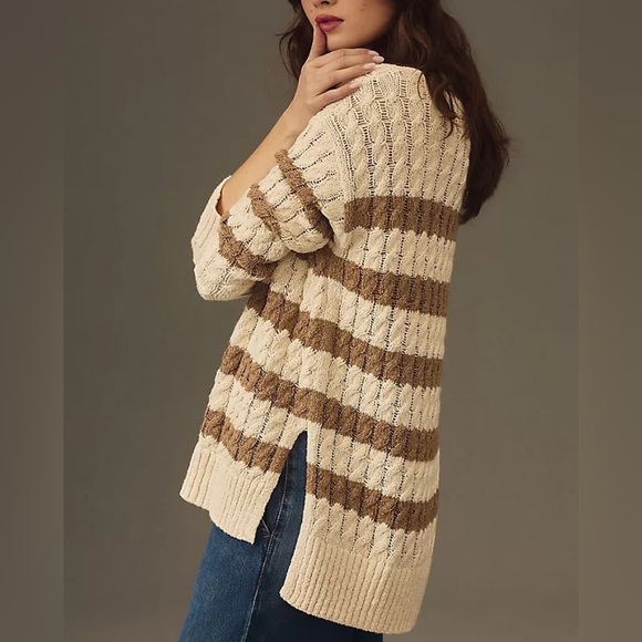 Anthropologie Pilcro Longline Stitch Sweater - Size M - Neutral - NWOT - Picture 2 of 10